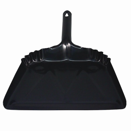 Impact Products Heavy-Duty Metal Dust Pan, 12w x 14d, 20-Gauge Steel, Black IMP 4212